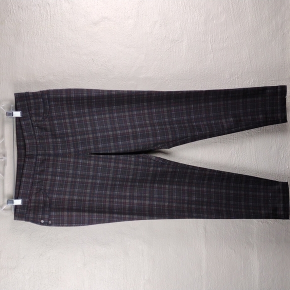 Talbots Petite Black Checkered Plaid High Rise Pull On Straight Leg Ankle Pant - Picture 9 of 9